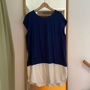 Madewell blue and white popover shift dress Size L